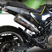 Exhaust system compatible with Husqvarna Svartpilen 401 2018-2019, M3 Titanium Natural, Homologated legal Mid-full system exhaust, including removable db killer and catalyst 