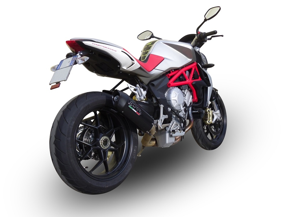 GPR exhaust compatible with  Mv Agusta F3 800 2021-2023, Gpe Ann. Poppy, Slip-on exhaust including link pipe and removable db killer 