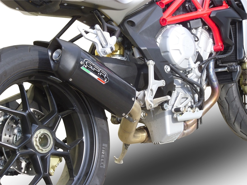 GPR exhaust compatible with  Mv Agusta F3 800 2017-2020, Gpe Ann. Poppy, Slip-on exhaust including link pipe and removable db killer 