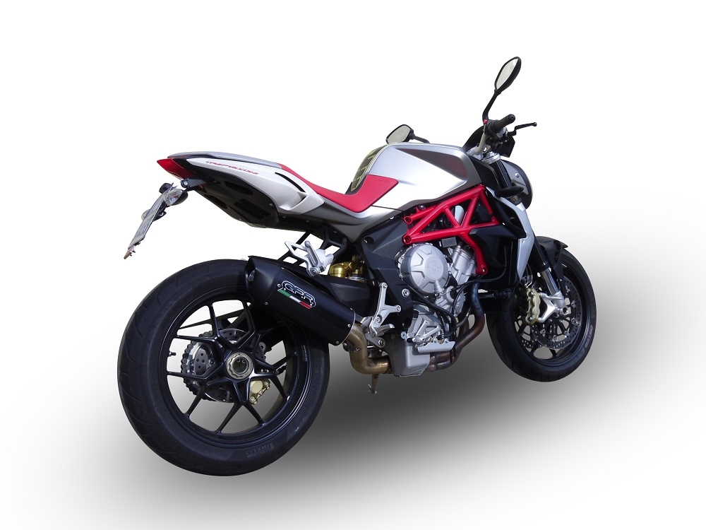 GPR exhaust compatible with  Mv Agusta Brutale 800 Dragster 2017-2020, Furore Evo4 Nero, Slip-on exhaust including link pipe and removable db killer 