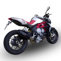 GPR exhaust compatible with  Mv Agusta Brutale 800 Dragster 2021-2023, Furore Evo4 Nero, Slip-on exhaust including link pipe and removable db killer 