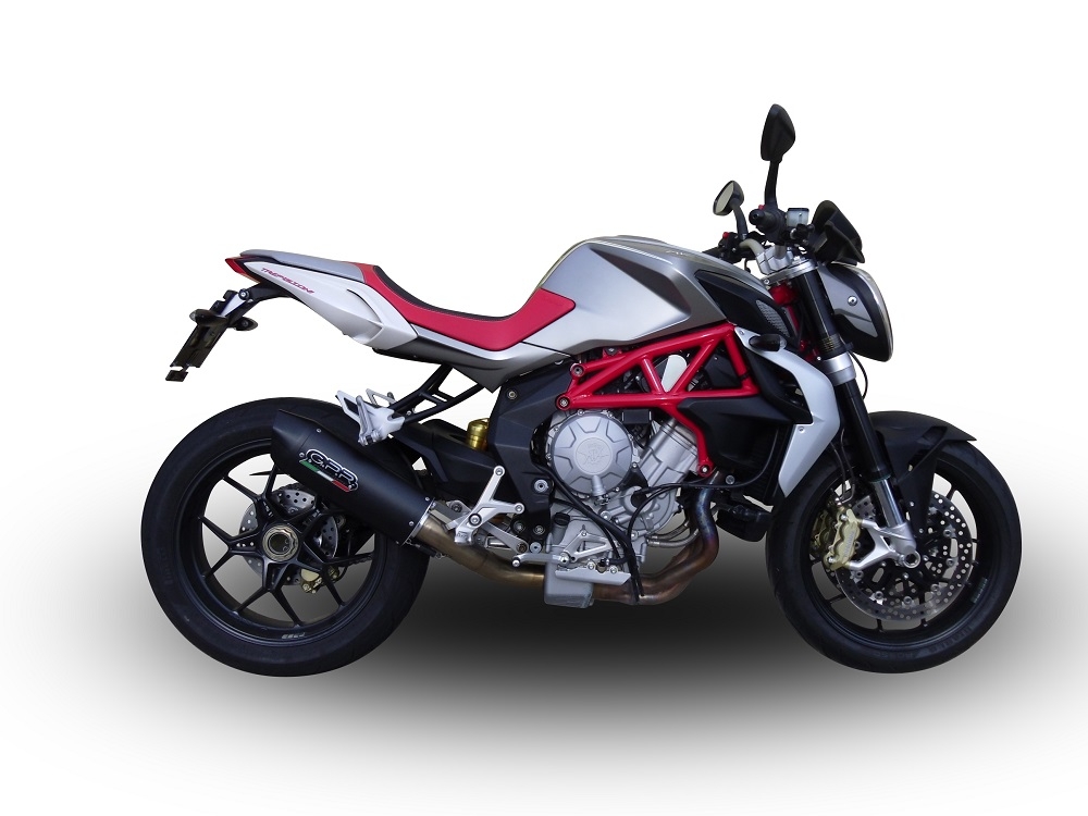 GPR exhaust compatible with  Mv Agusta Brutale 800 Dragster 2017-2020, Furore Evo4 Nero, Slip-on exhaust including link pipe and removable db killer 