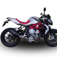 GPR exhaust compatible with  Mv Agusta Brutale 800 Dragster 2021-2023, Furore Evo4 Nero, Slip-on exhaust including link pipe and removable db killer 