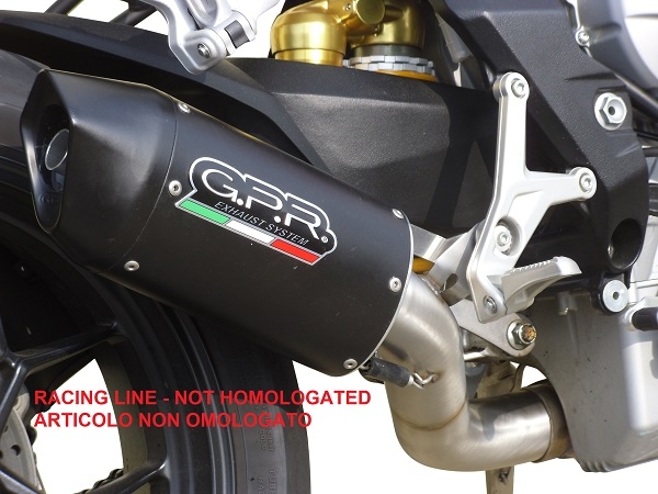 GPR exhaust compatible with  Mv Agusta Brutale 800 2017-2020, Furore Evo4 Nero, Slip-on exhaust including link pipe and removable db killer 