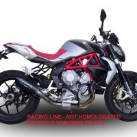 GPR exhaust compatible with  Mv Agusta Brutale 800 2021-2023, Furore Evo4 Poppy, Slip-on exhaust including link pipe and removable db killer 