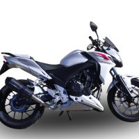 GPR exhaust compatible with  Honda CB500F 2016-2018, GP Evo4 Poppy, Slip-on exhaust including removable db killer and link pipe 