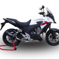 GPR exhaust compatible with  Honda CB400X 2013-2015, Furore Poppy, Slip-on exhaust including removable db killer and link pipe 