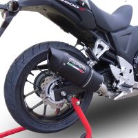 GPR exhaust compatible with  Honda CB400X 2013-2015, Furore Nero, Slip-on exhaust including removable db killer and link pipe 