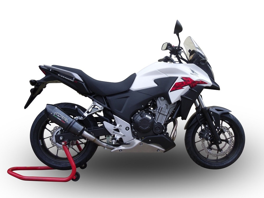 GPR exhaust compatible with  Honda CB500X 2016-2018, GP Evo4 Poppy, Slip-on exhaust including removable db killer and link pipe 