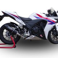 GPR exhaust compatible with  Honda CBR500R 2023-2024, Furore Nero, Slip-on exhaust including removable db killer and link pipe 