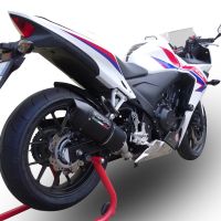 GPR exhaust compatible with  Honda CBR500R 2019-2022, Furore Nero, Slip-on exhaust including removable db killer and link pipe 