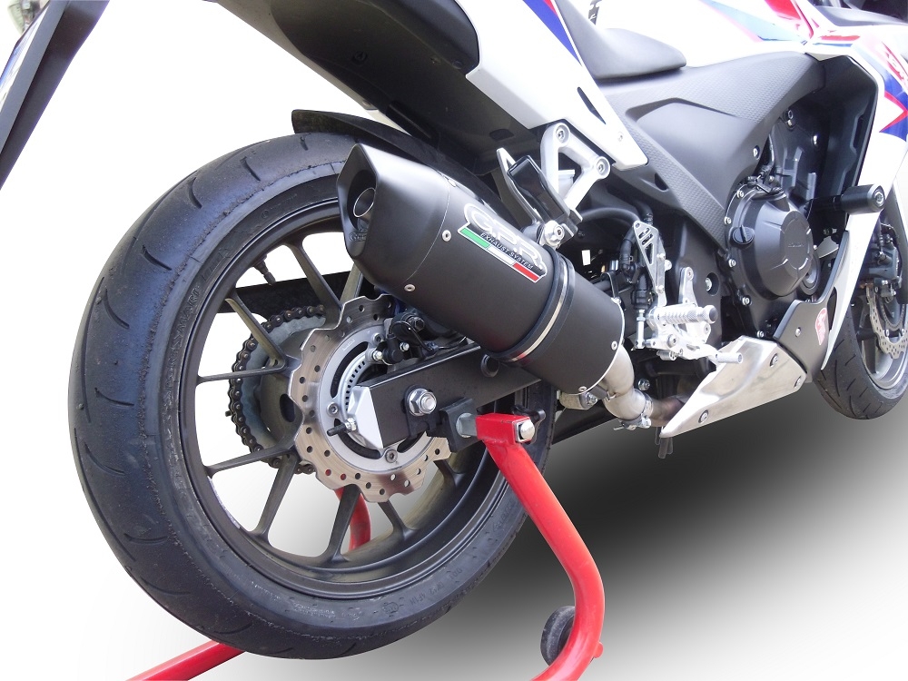 GPR exhaust compatible with  Honda CBR500R 2023-2024, Furore Nero, Slip-on exhaust including removable db killer and link pipe 