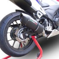 GPR exhaust compatible with  Honda CBR500R 2019-2022, Furore Nero, Slip-on exhaust including removable db killer and link pipe 