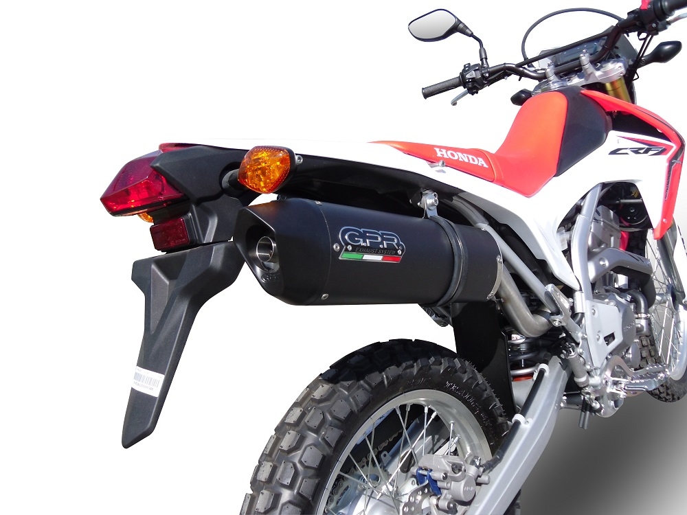 GPR exhaust compatible with  Honda CRF250L 2013-2016, Furore Nero, Full system exhaust, including removable db killer 