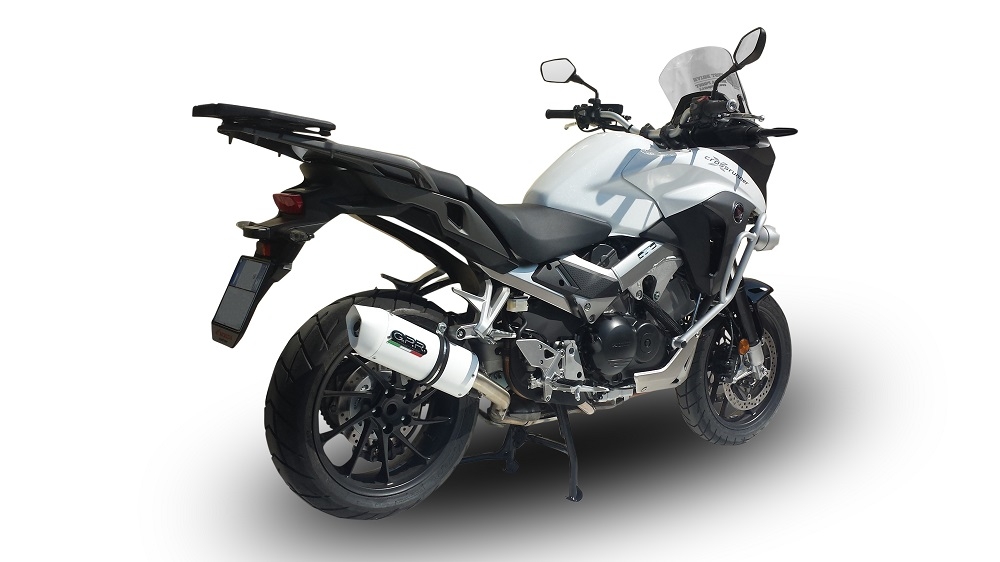 GPR exhaust compatible with  Honda Crossrunner 800 VFR800X 2015-2016, Albus Ceramic, Slip-on exhaust including removable db killer and link pipe 