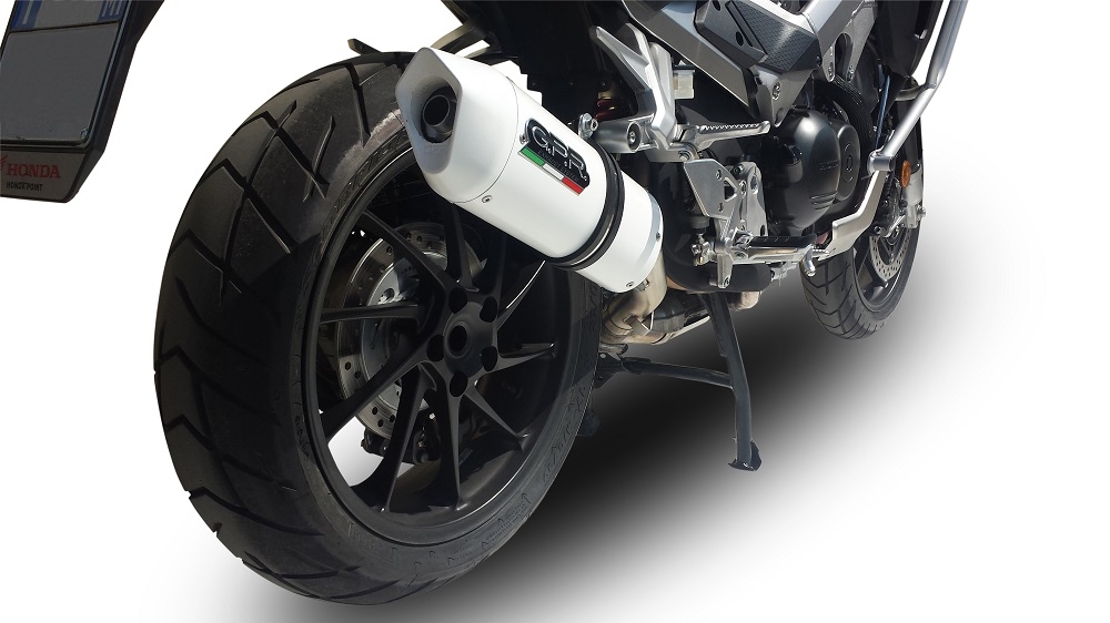 GPR exhaust compatible with  Honda Crossrunner 800 VFR800X 2015-2016, Albus Ceramic, Slip-on exhaust including removable db killer and link pipe 