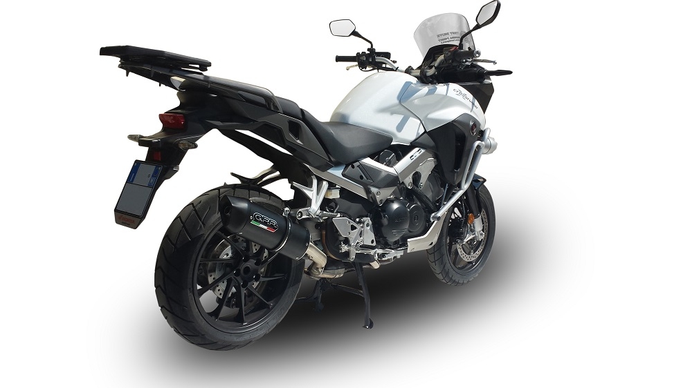 GPR exhaust compatible with  Honda Crossrunner 800 VFR800X 2015-2016, Furore Nero, Slip-on exhaust including removable db killer and link pipe 