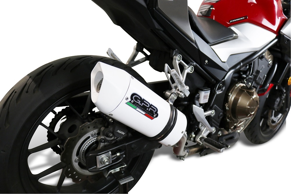 GPR exhaust compatible with  Honda CB400X 2019-2024, Albus Evo4, Slip-on exhaust including removable db killer and link pipe 