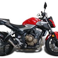 GPR exhaust compatible with  Honda CB500F 2019-2020, Furore Nero, Slip-on exhaust including removable db killer and link pipe 