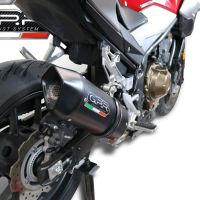 Exhaust compatible with Honda CB500F 2021-2024, Furore Evo4 Nero, Slip-on exhaust including removable db killer and link pipe 