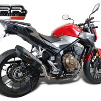 GPR exhaust compatible with  Honda CB500F 2019-2020, GP Evo4 Black Titanium, Slip-on exhaust including removable db killer and link pipe 