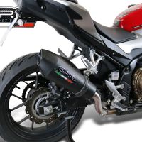 GPR exhaust compatible with  Honda CB500F 2021-2024, GP Evo4 Black Titanium, Slip-on exhaust including removable db killer and link pipe 