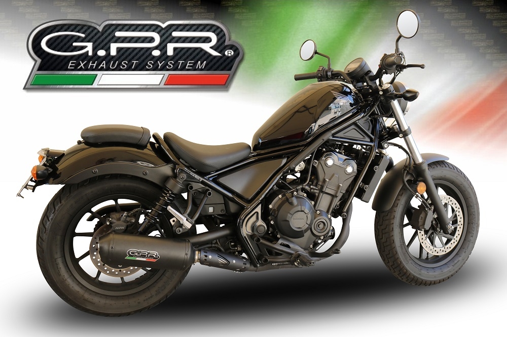 GPR exhaust compatible with  Honda Rebel 500 2017-2020, Ghisa , Slip-on exhaust including removable db killer and link pipe 