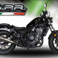 GPR exhaust compatible with  Honda Rebel 300 2017-2020, Powercone Evo, Slip-on exhaust including removable db killer and link pipe 