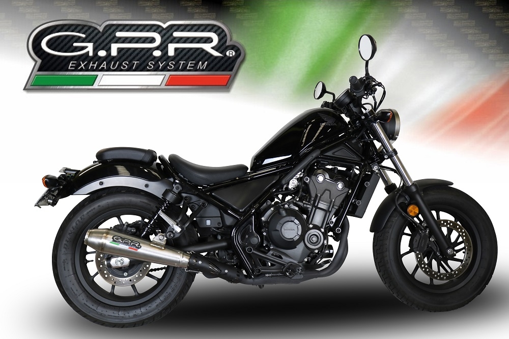 GPR exhaust compatible with  Honda Rebel 300 2021-2023, Ultracone, Slip-on exhaust including removable db killer and link pipe 