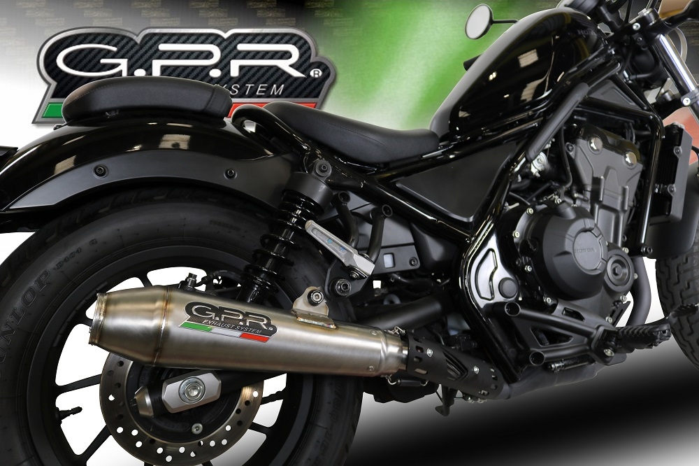 GPR exhaust compatible with  Honda Rebel 500 2021-2023, Ultracone, Slip-on exhaust including removable db killer and link pipe 