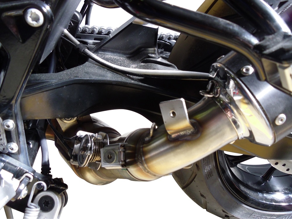 GPR exhaust compatible with  Husqvarna Nuda 900 900R 2012-2013, Furore Nero, Slip-on exhaust including removable db killer and link pipe 