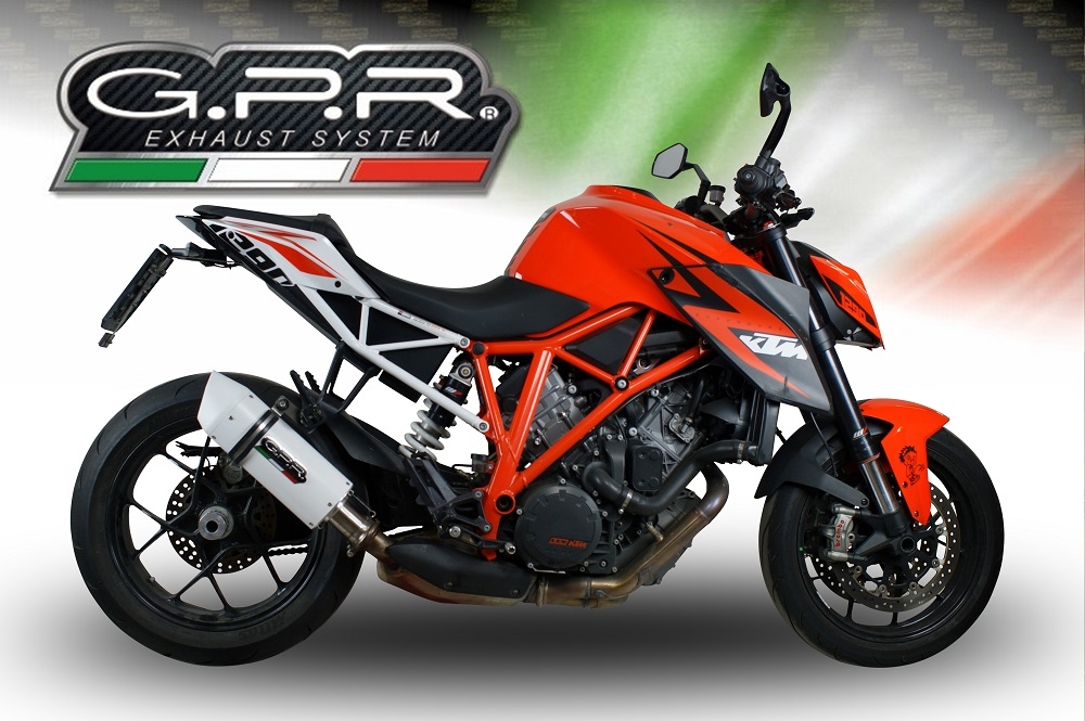 GPR exhaust compatible with  Ktm 1290 Superduke R 2017-2019, Albus Evo4, Slip-on exhaust including removable db killer and link pipe 