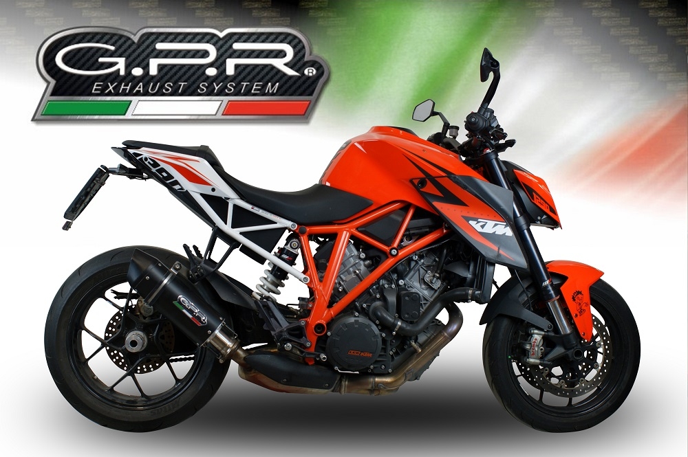 GPR exhaust compatible with  Ktm 1290 Superduke R 2017-2019, Furore Evo4 Nero, Slip-on exhaust including removable db killer and link pipe 