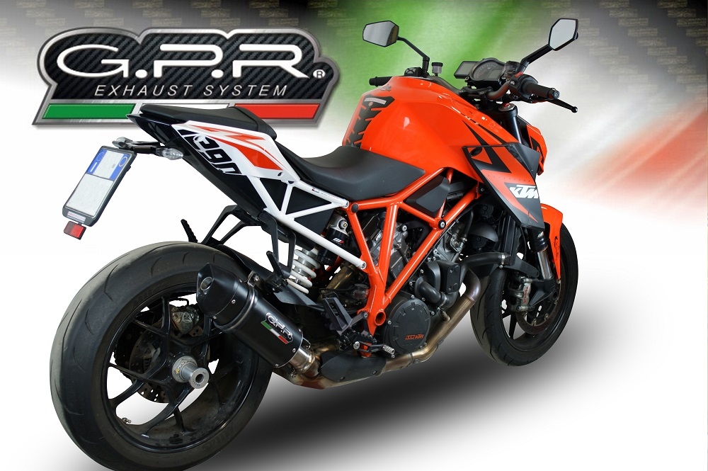 GPR exhaust compatible with  Ktm 1290 Superduke R 2017-2019, Furore Evo4 Nero, Slip-on exhaust including removable db killer and link pipe 