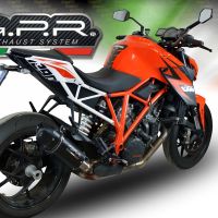 GPR exhaust compatible with  Ktm 1290 Superduke R 2017-2019, Furore Evo4 Nero, Slip-on exhaust including removable db killer and link pipe 