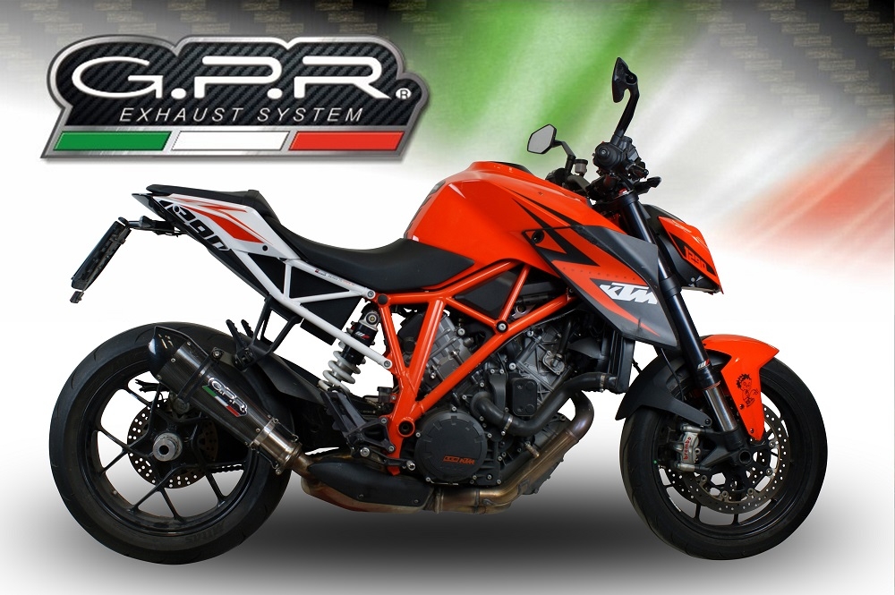 GPR exhaust compatible with  Ktm 1290 Superduke R 2014-2016, Gpe Ann. Poppy, Slip-on exhaust including removable db killer and link pipe 