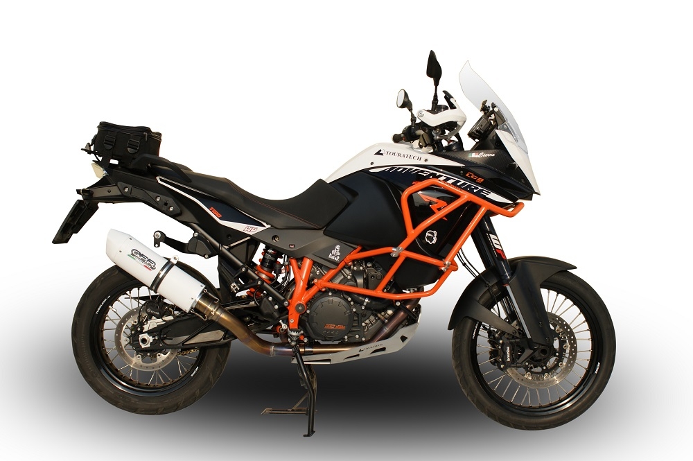 GPR exhaust compatible with  Ktm 1290 Super Adventure 2015-2016, Albus Ceramic, Slip-on exhaust including removable db killer and link pipe 