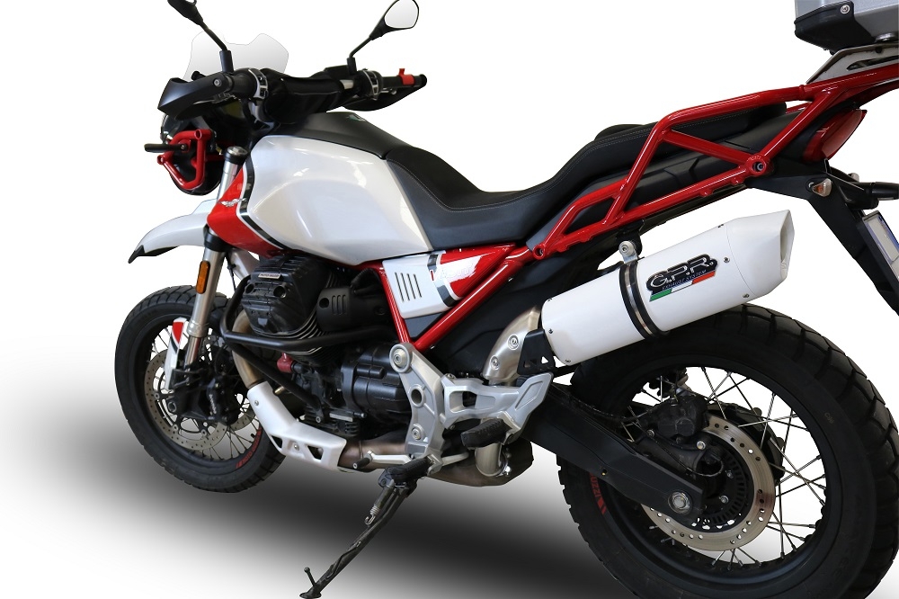 GPR exhaust compatible with  Moto Guzzi V85TT 2021-2023, Albus Evo4, Slip-on exhaust including removable db killer and link pipe 