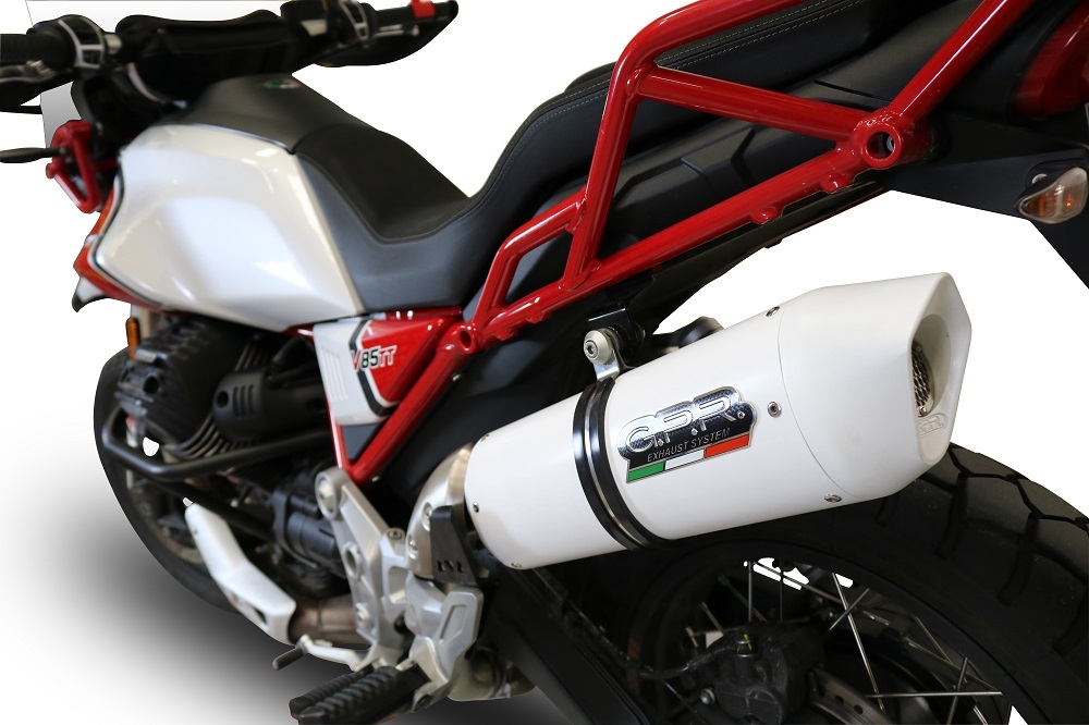 GPR exhaust compatible with  Moto Guzzi V85TT 2021-2023, Albus Evo4, Slip-on exhaust including removable db killer and link pipe 