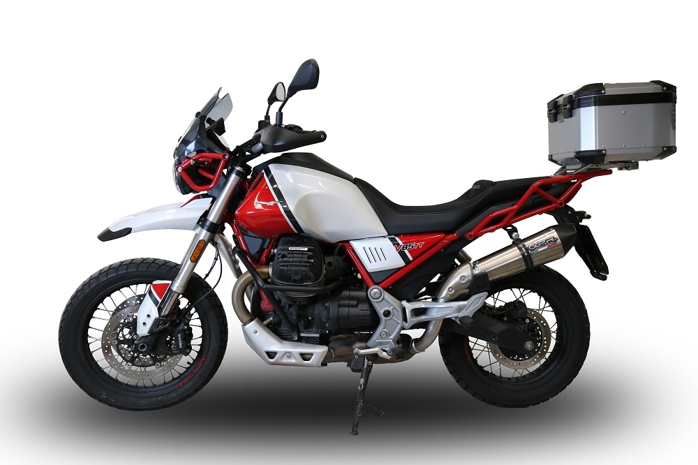 GPR exhaust compatible with  Moto Guzzi V85TT 2019-2020, Gpe Ann. titanium, Slip-on exhaust including link pipe 