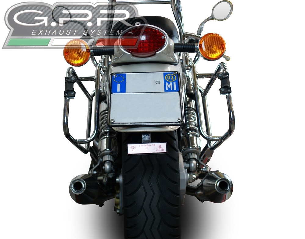 GPR exhaust compatible with  Moto Guzzi California 1100 Special/Stone/Sport/Ev/Alu 1997-2002, Vintacone, Dual slip-on including removable db killers and link pipes 