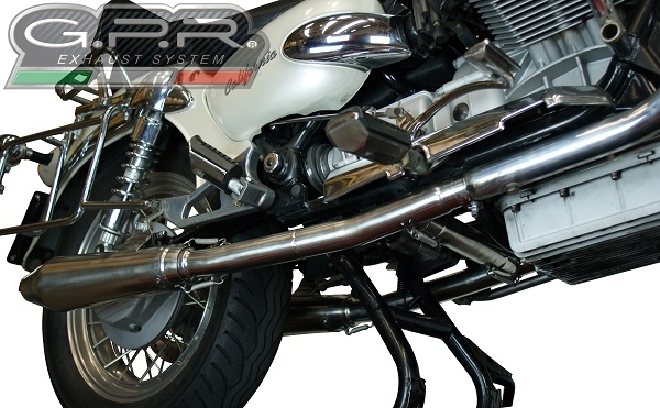 GPR exhaust compatible with  Moto Guzzi California 1100 Special/Stone/Sport/Ev/Alu 1997-2002, Vintacone, Dual slip-on including removable db killers and link pipes 