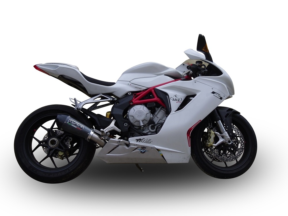 GPR exhaust compatible with  Mv Agusta F3 675 2017-2020, Gpe Ann. Poppy, Slip-on exhaust including link pipe and removable db killer 