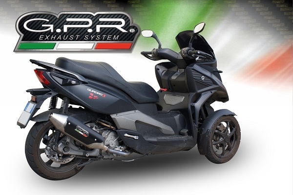 GPR exhaust compatible with  Quadro QUADRO 3 2014-2017, Power Bomb, Slip-on exhaust including removable db killer and link pipe 