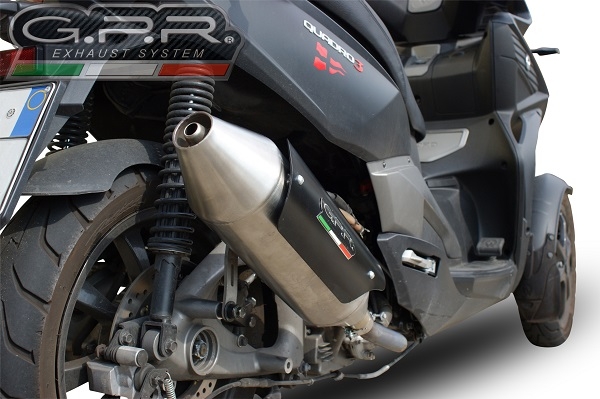 GPR exhaust compatible with  Quadro 350 D 2011-2013, Power Bomb, Slip-on exhaust including removable db killer and link pipe 