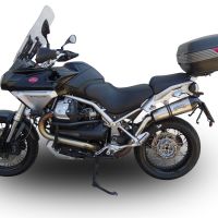 GPR exhaust compatible with  Moto Guzzi Stelvio 1200 4V  2008-2010, Gpe Ann. titanium, Slip-on exhaust including removable db killer and link pipe 