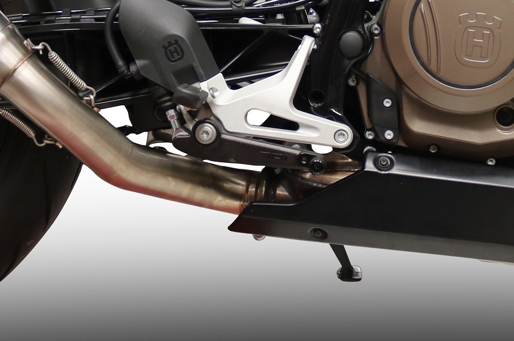 GPR exhaust compatible with  Husqvarna Svartpilen 701 2018-2020, M3 Titanium Natural, Slip-on exhaust including removable db killer and link pipe 