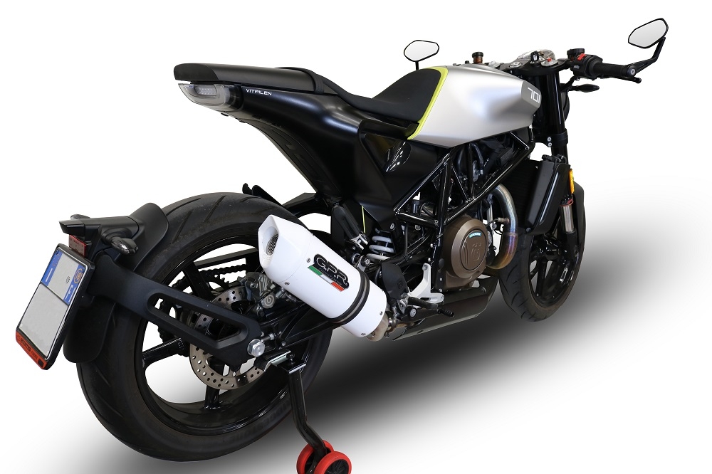 GPR exhaust compatible with  Husqvarna Svartpilen 701 2018-2020, Albus Evo4, Slip-on exhaust including removable db killer and link pipe 