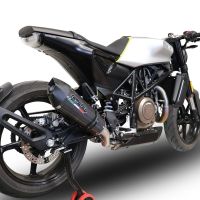 GPR exhaust compatible with  Husqvarna Svartpilen 701 2018-2020, GP Evo4 Poppy, Slip-on exhaust including removable db killer and link pipe 