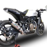 GPR exhaust compatible with  Husqvarna Svartpilen 701 2018-2020, Tiburon Titanium EVO4, Slip-on exhaust including removable db killer and link pipe 